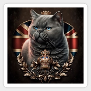 Proud British Shorthair With A Great Britain Flag Sticker